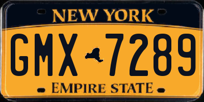 NY license plate GMX7289