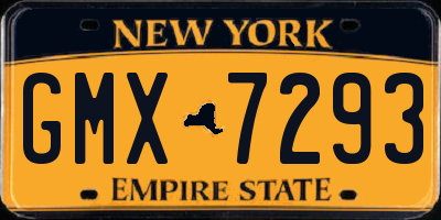 NY license plate GMX7293