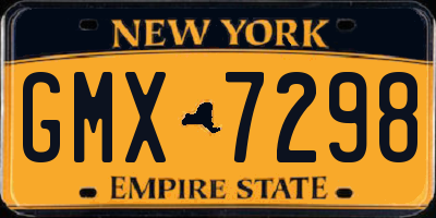 NY license plate GMX7298