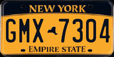NY license plate GMX7304