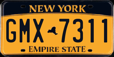 NY license plate GMX7311