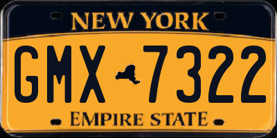 NY license plate GMX7322