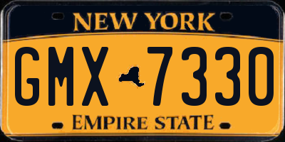 NY license plate GMX7330