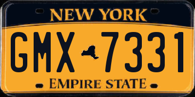 NY license plate GMX7331