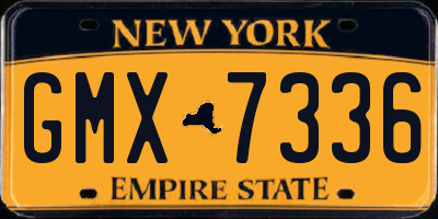 NY license plate GMX7336