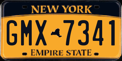 NY license plate GMX7341