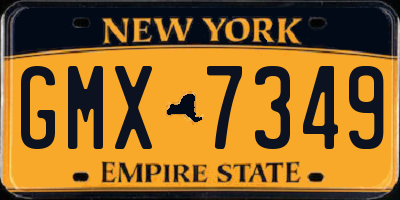 NY license plate GMX7349