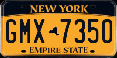 NY license plate GMX7350