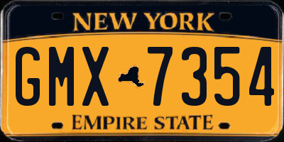 NY license plate GMX7354