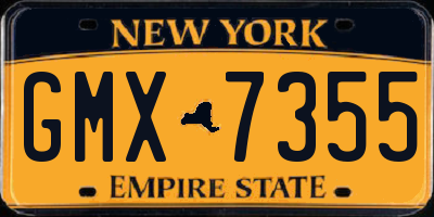 NY license plate GMX7355