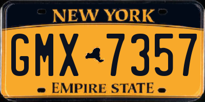 NY license plate GMX7357