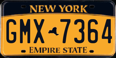 NY license plate GMX7364