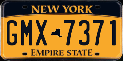 NY license plate GMX7371