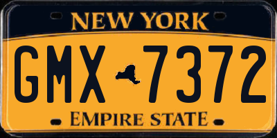 NY license plate GMX7372