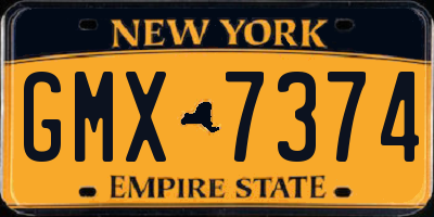 NY license plate GMX7374