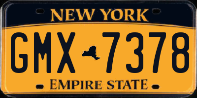 NY license plate GMX7378