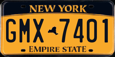 NY license plate GMX7401