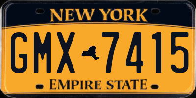 NY license plate GMX7415