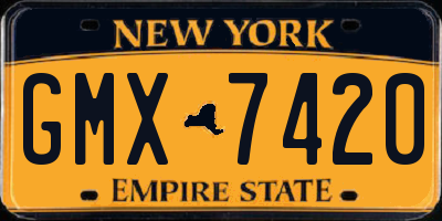 NY license plate GMX7420