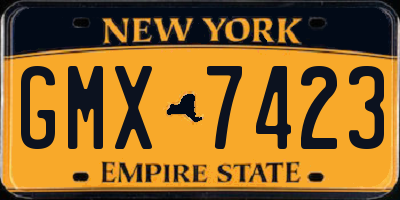NY license plate GMX7423