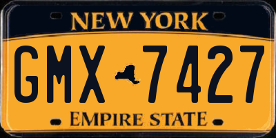NY license plate GMX7427