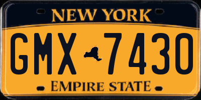 NY license plate GMX7430