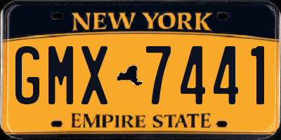 NY license plate GMX7441