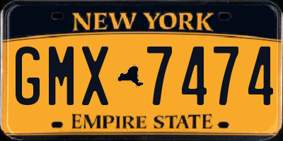 NY license plate GMX7474