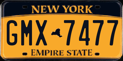 NY license plate GMX7477