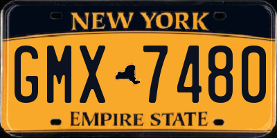 NY license plate GMX7480