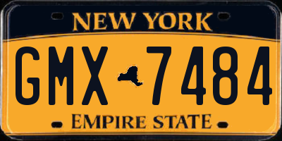 NY license plate GMX7484
