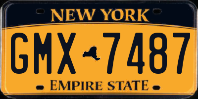 NY license plate GMX7487