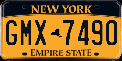 NY license plate GMX7490