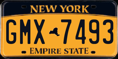 NY license plate GMX7493