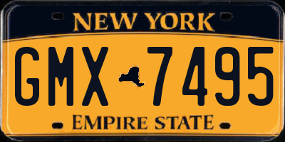 NY license plate GMX7495