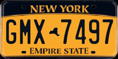 NY license plate GMX7497