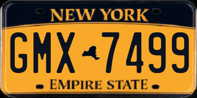 NY license plate GMX7499