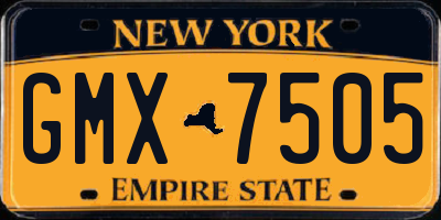 NY license plate GMX7505