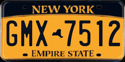 NY license plate GMX7512