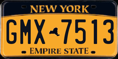 NY license plate GMX7513