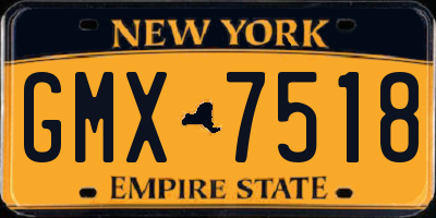 NY license plate GMX7518