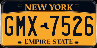 NY license plate GMX7526
