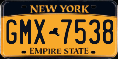 NY license plate GMX7538