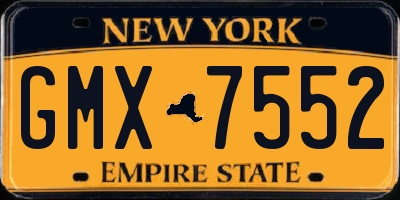 NY license plate GMX7552