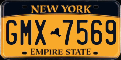 NY license plate GMX7569