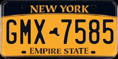 NY license plate GMX7585