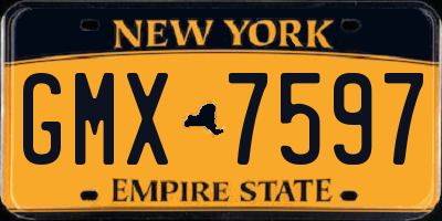 NY license plate GMX7597