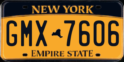NY license plate GMX7606