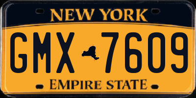 NY license plate GMX7609