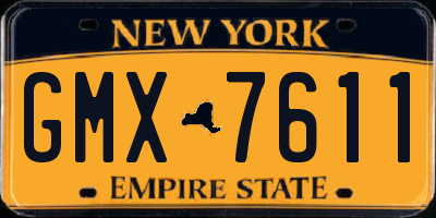 NY license plate GMX7611